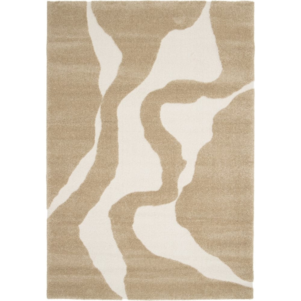 Tapis à reliefs doux à relief géométrique beige 120x170