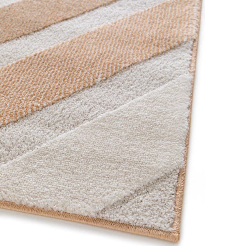 Tapis doux à relief graphique moderne orange 160x230 — vue 4