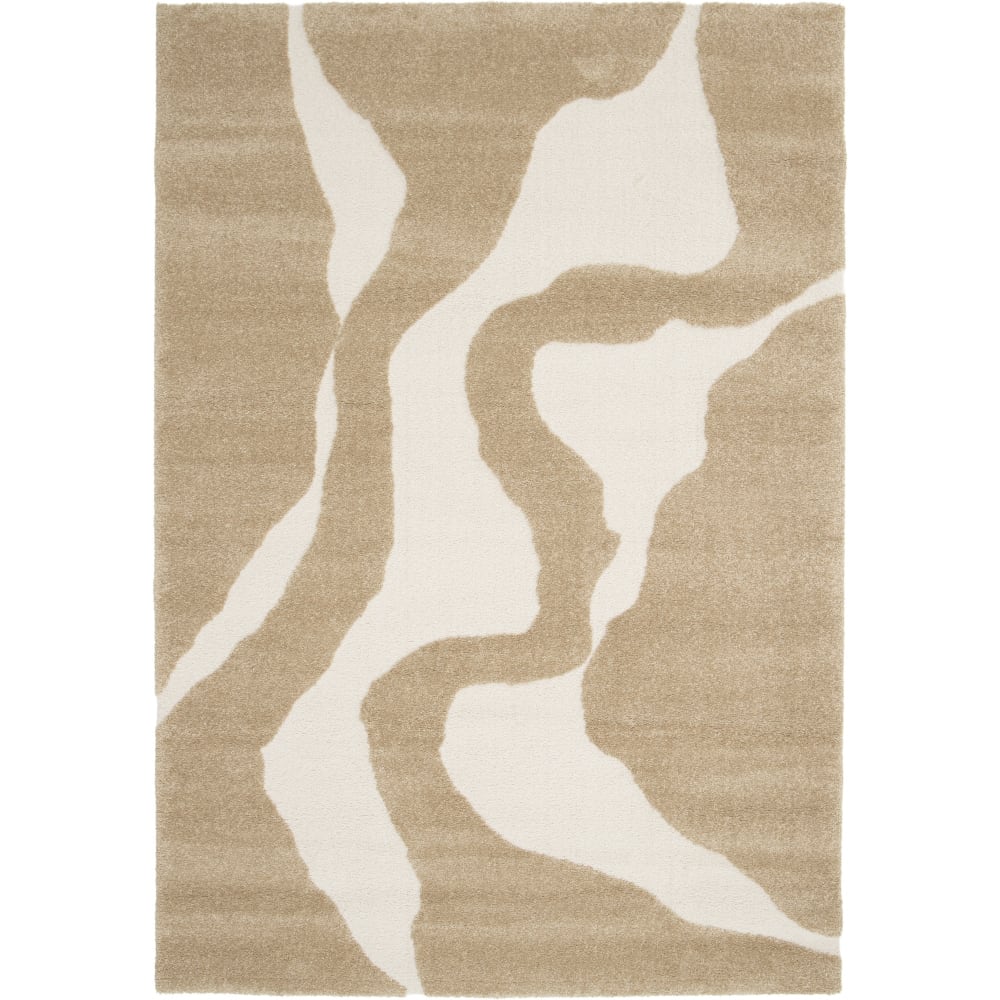 Tapis à reliefs doux à relief géométrique beige 160x230 — vue 3