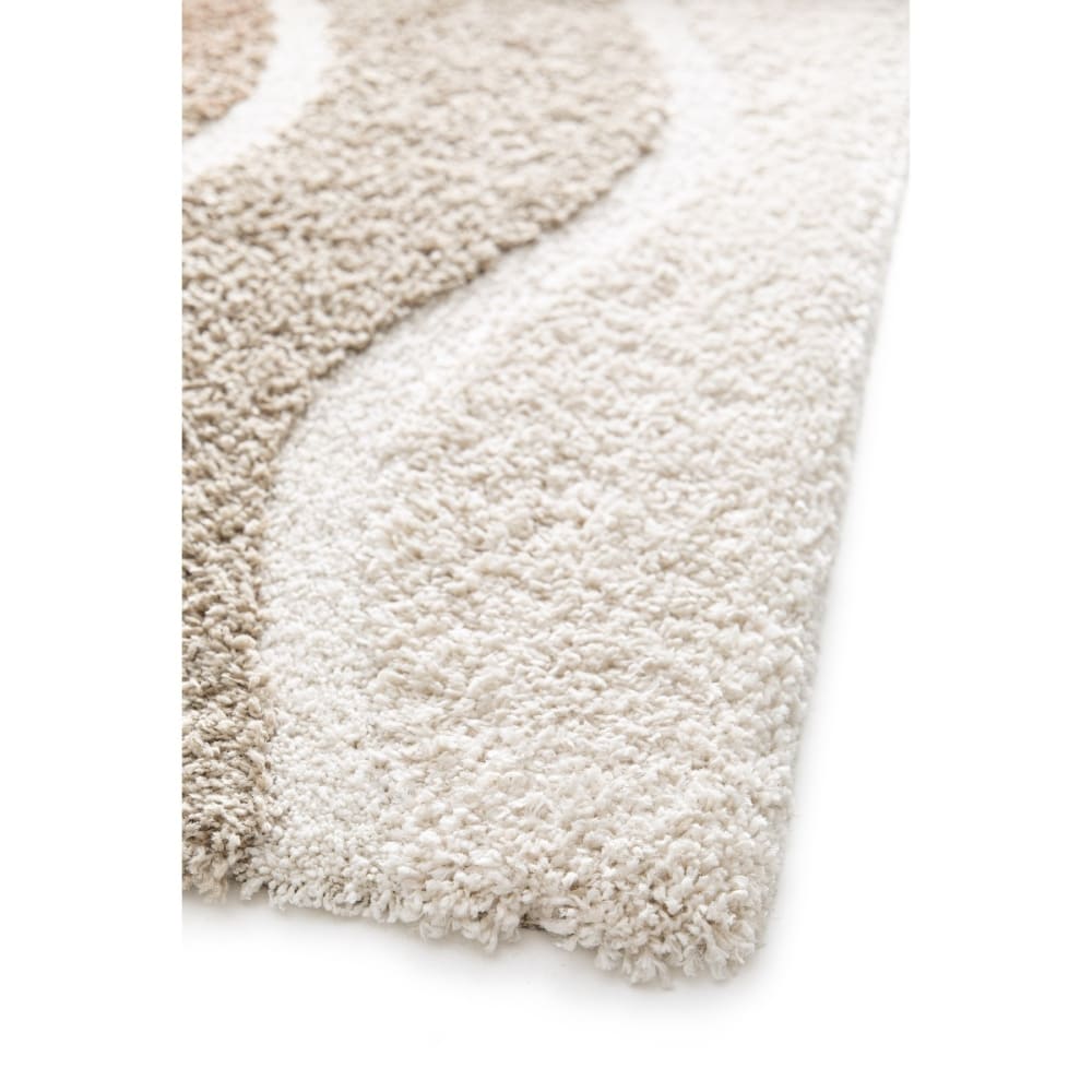 Tapis shaggy doux à motif ondulé marron beige 160x230 — vue 4