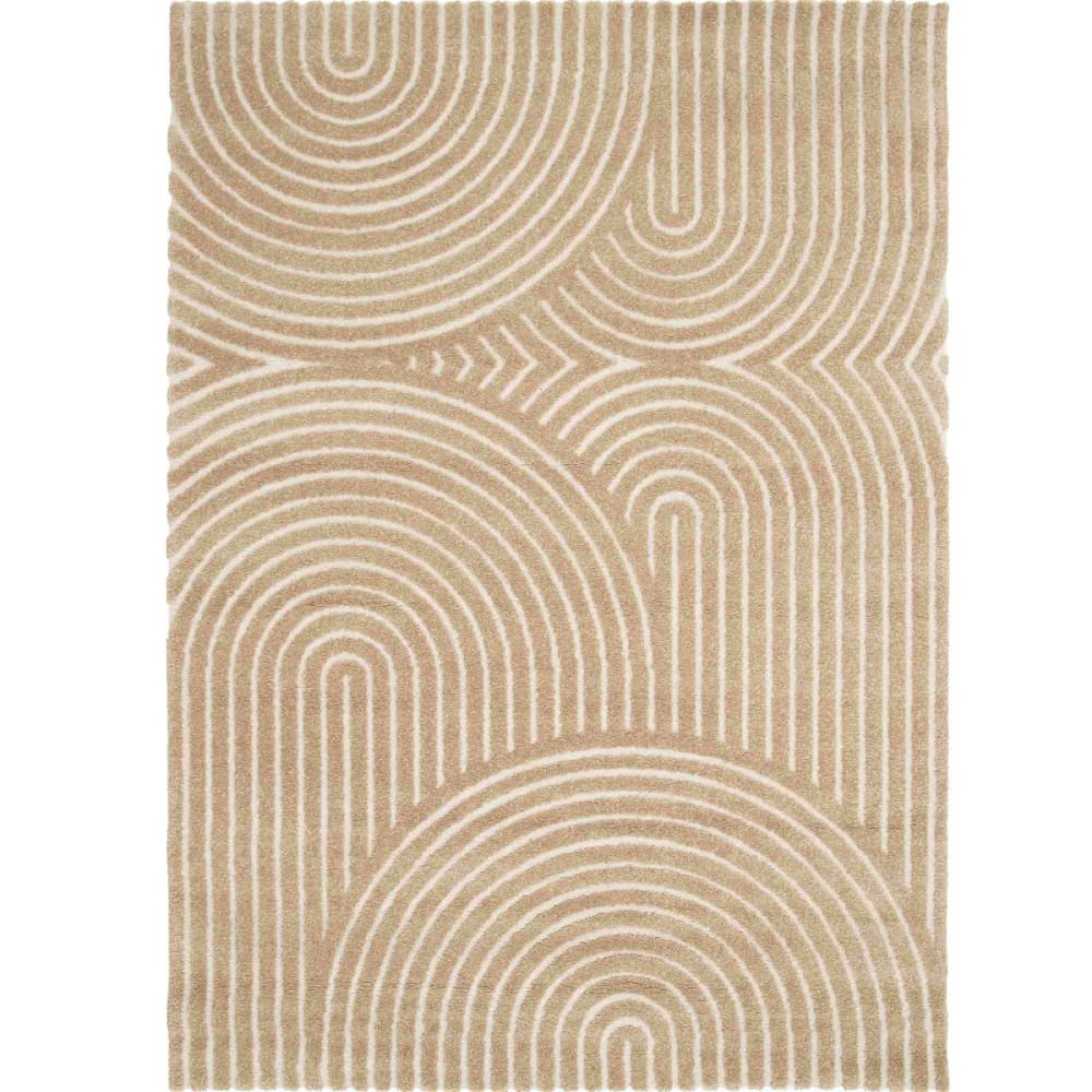 Tapis à relief géométrique doux beige 120x170