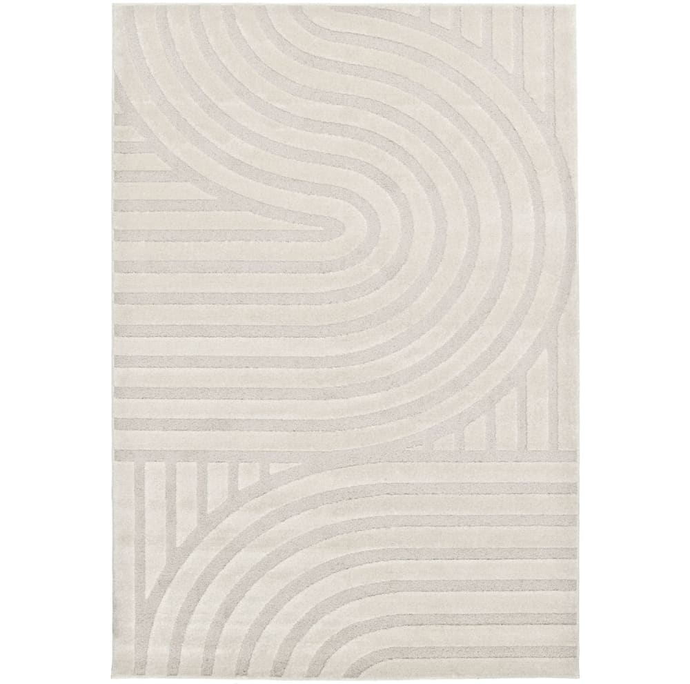 Tapis doux à relief design écru et beige clair 160x230