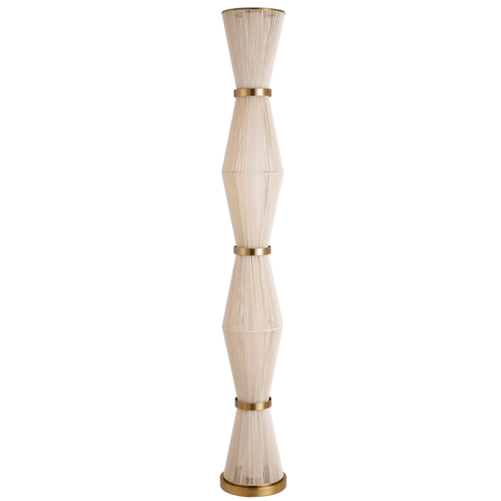 Lampadaire en coton et acier écru 20x20x140 cm