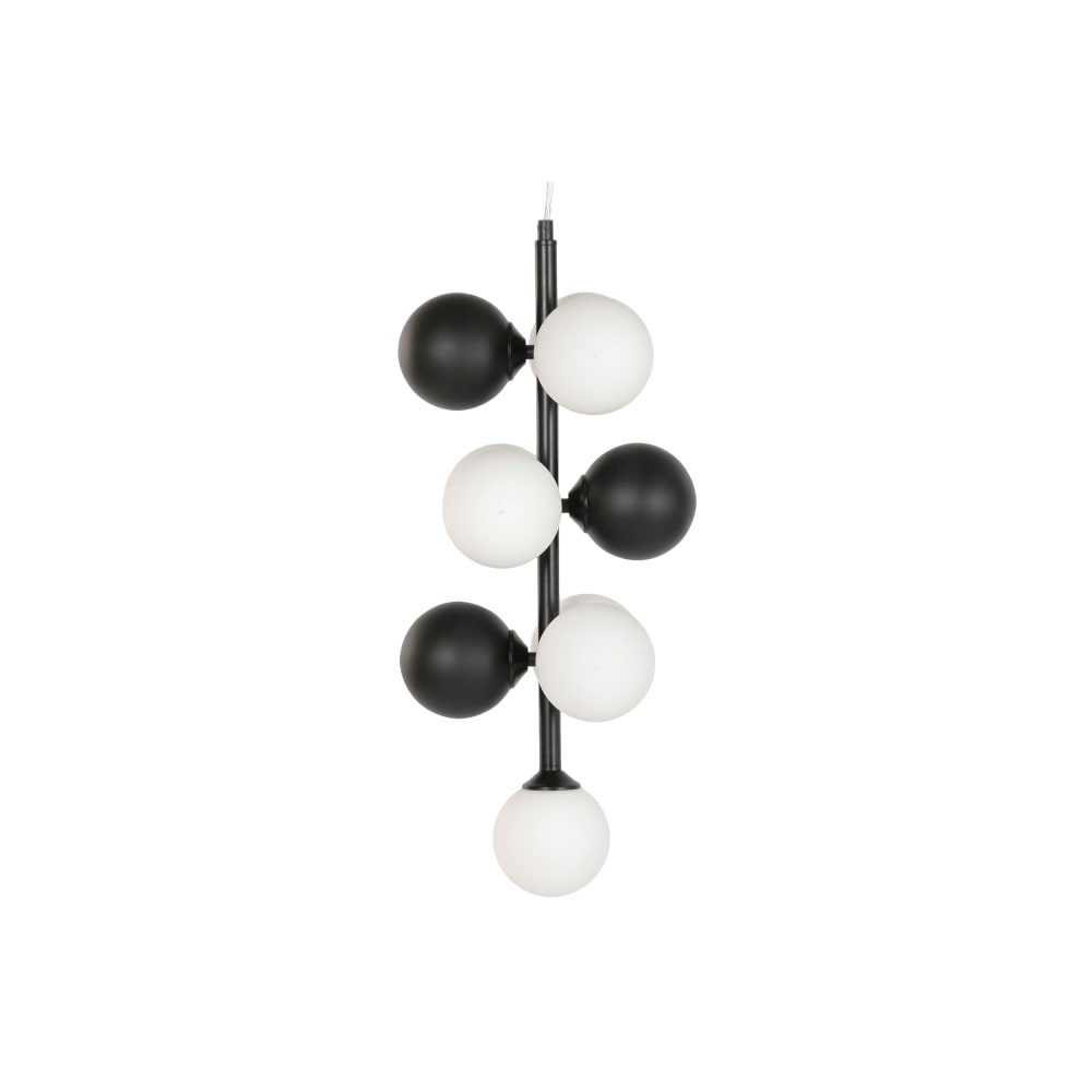 Plafonnier boules en acier et verre noir 24x24x60 cm