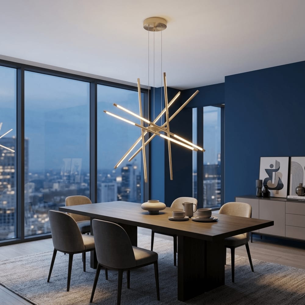 Plafonnier lumineux en aluminium doré 80x80 cm — vue 3