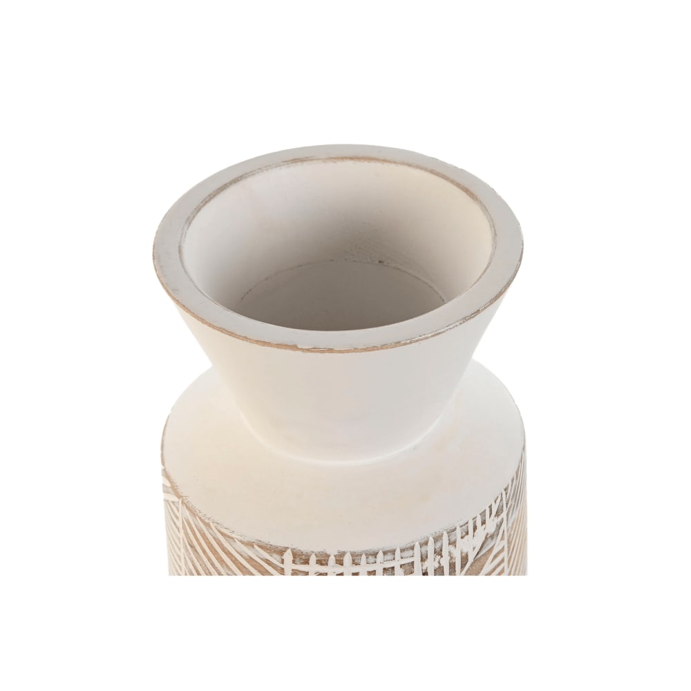 Vase en manguier blanc 15x15x22 cm — vue 4