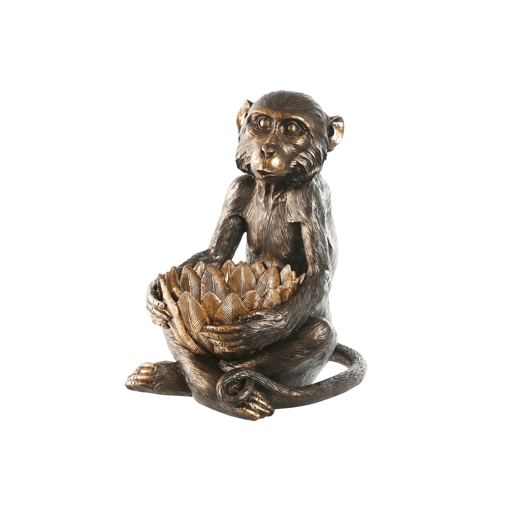 Figurine singe en résine marron 40x37x50 cm