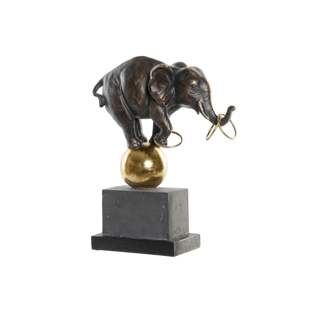 Figurine éléphant en résine et acier noir 31x13x41 cm