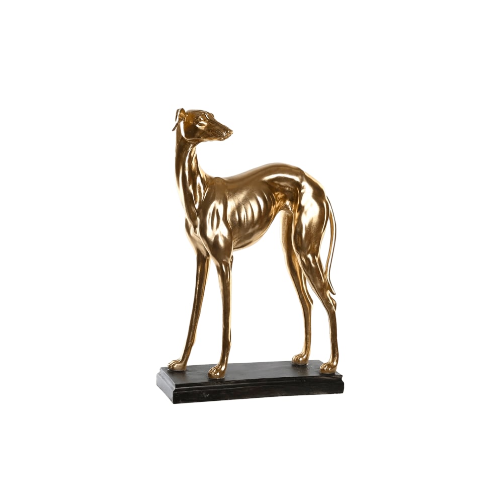Figurine lévrier en résine dorée 44x17x65 cm