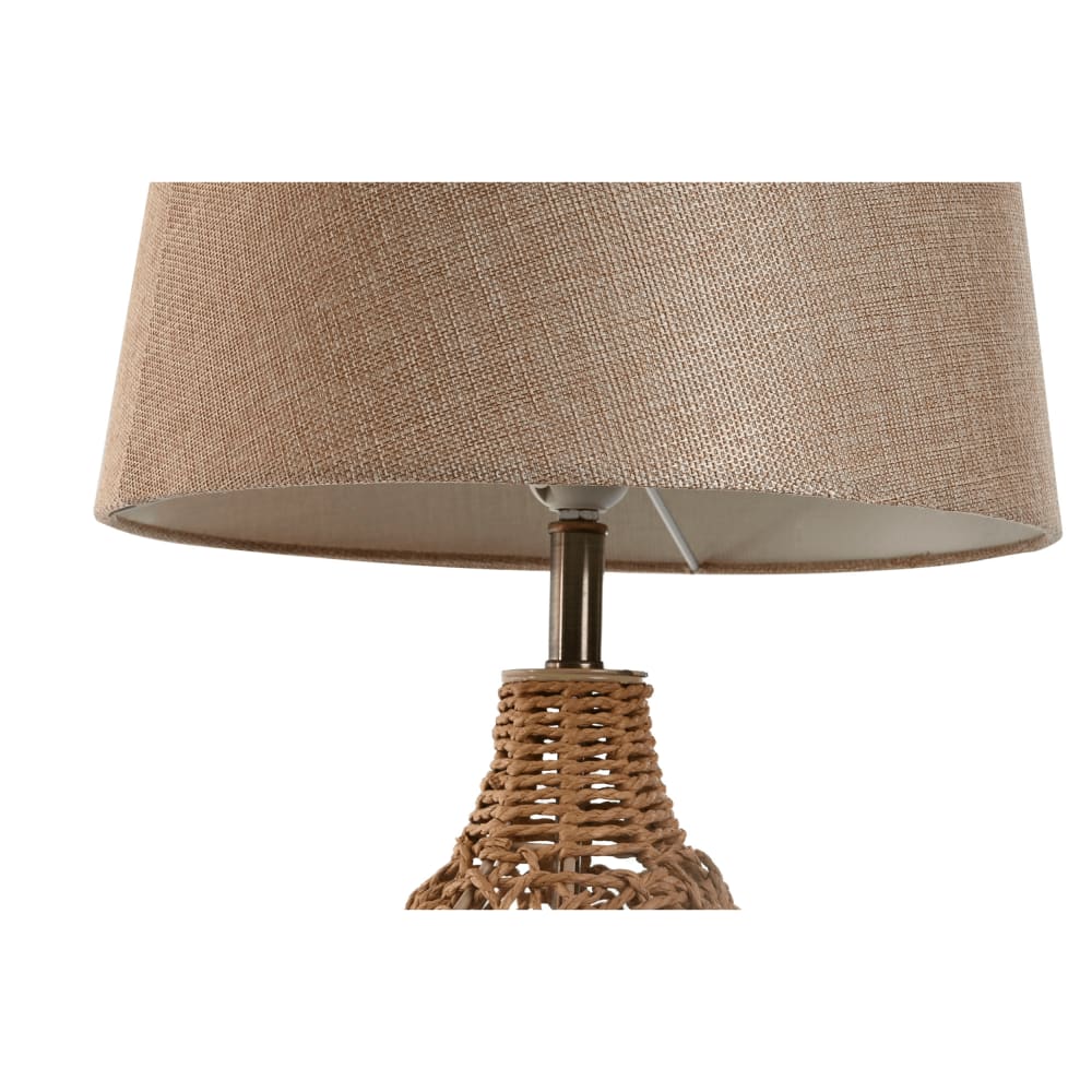 Lampe en rotin et lin beige 33x33x60 cm — vue 4