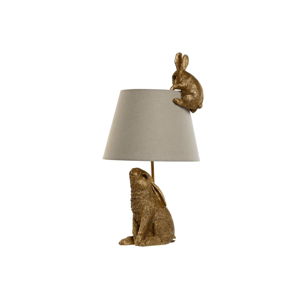 Lampe lapins en résine dorée 30x30x58 cm — vue 4