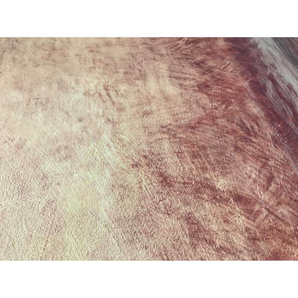 Tableau abstrait peint main en tissu et mdf orange 150x4x90 cm — vue 4