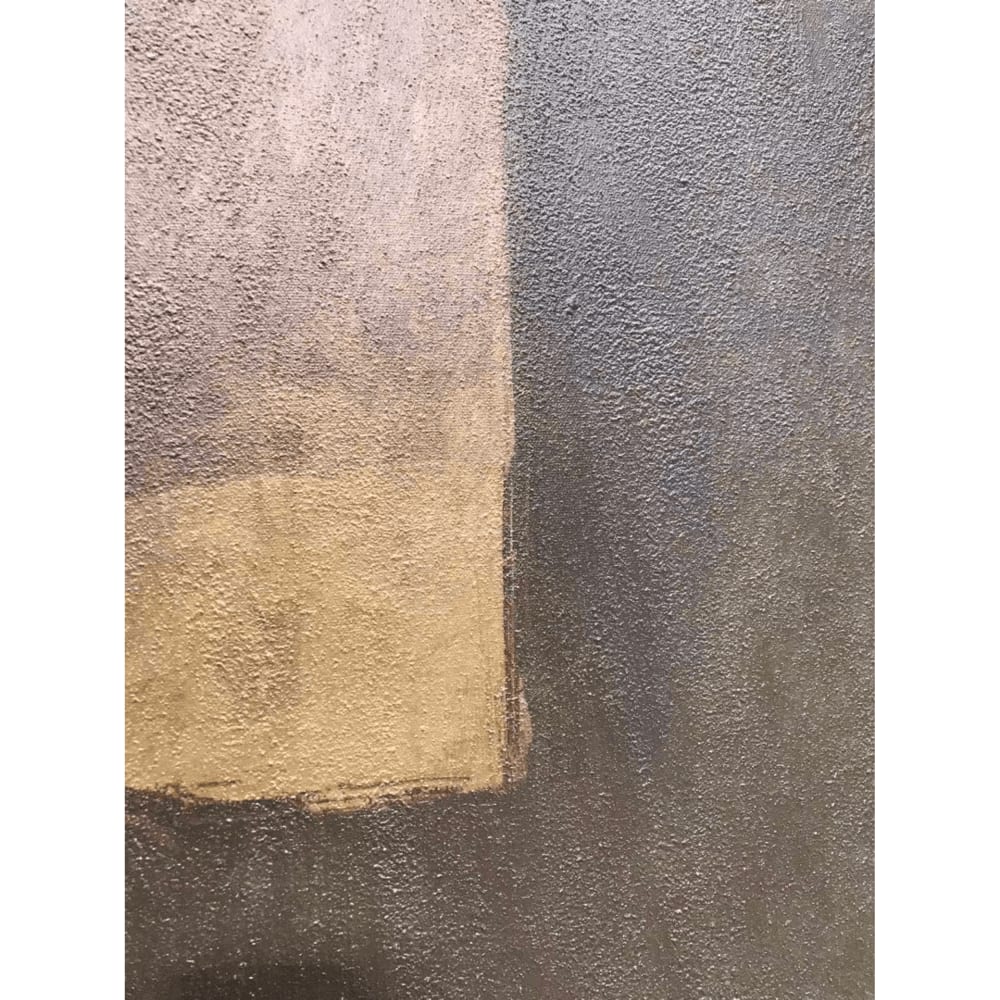 Tableau abstrait en tissu peint main vert mousse 160x4x120 cm — vue 4