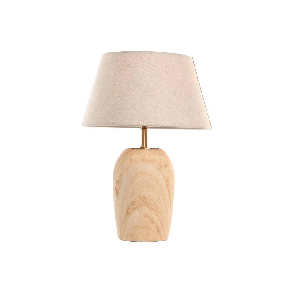 Lampe en laiton et bois marron 25x36x52 cm — vue 3