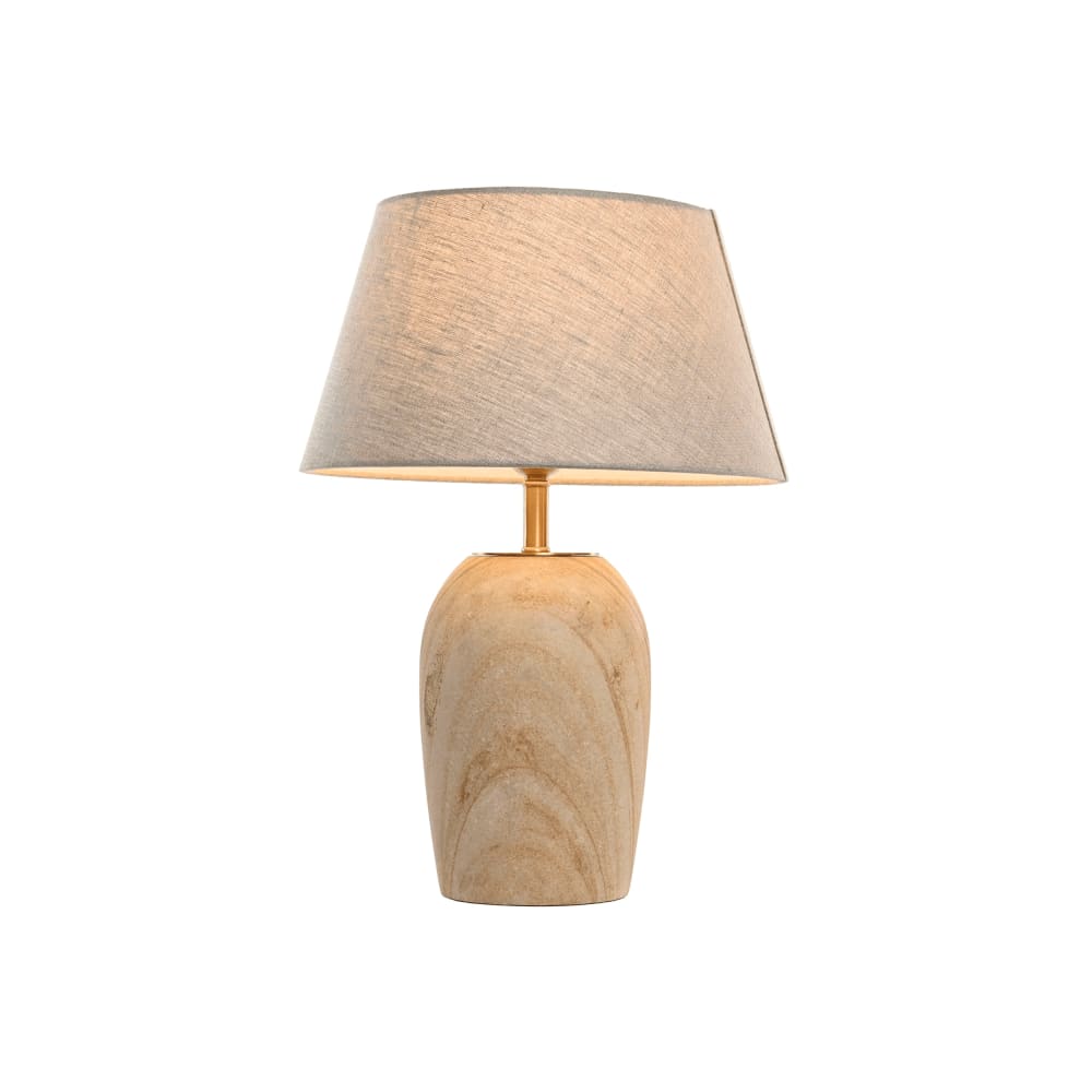 Lampe en laiton et bois marron 25x36x52 cm — vue 4