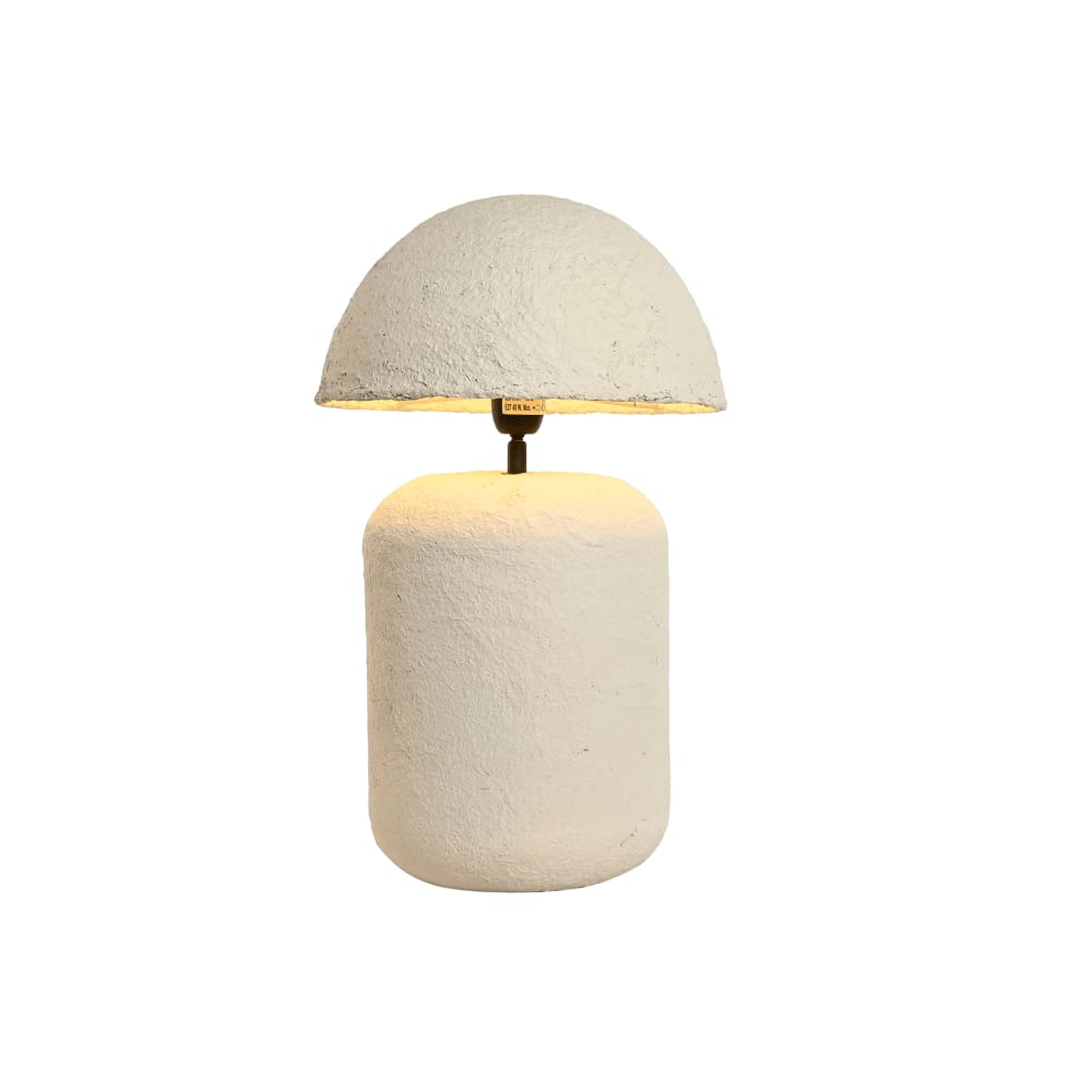 Lampe champignon en fer fait main blanche 30x30x53 cm