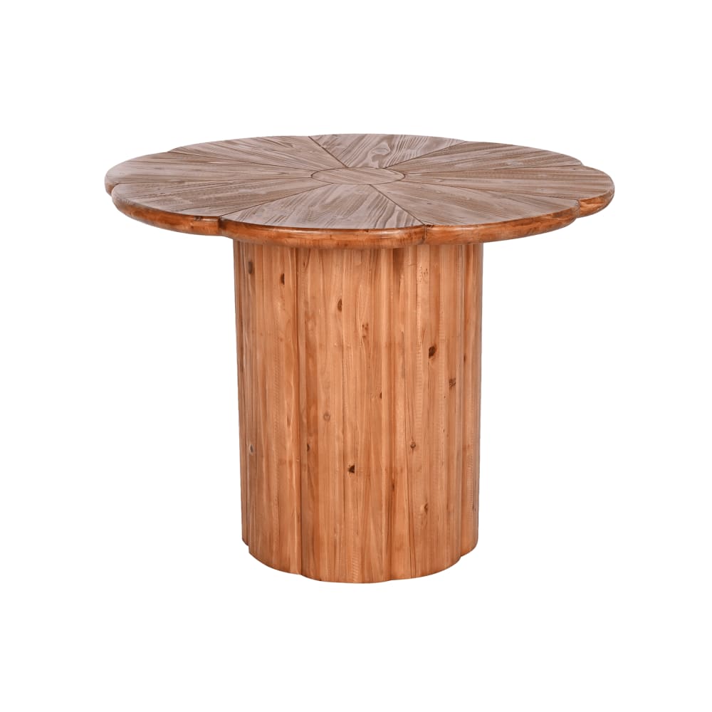 Table de salle à manger ronde en bois marron 100x100x77 cm