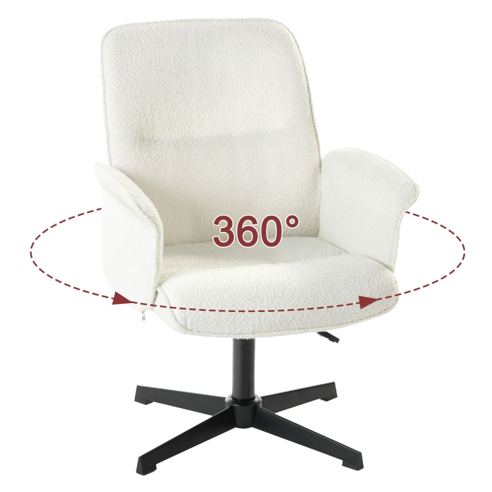 Fauteuil relax pivotant à 360° et réglable – bouclé blanc Fauteuil relax pivotant à 360° et réglable – bouclé blanc