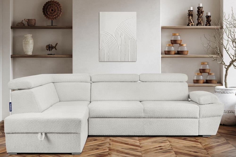 Ecksofa links, Cremeweiß - Maisons Du Monde