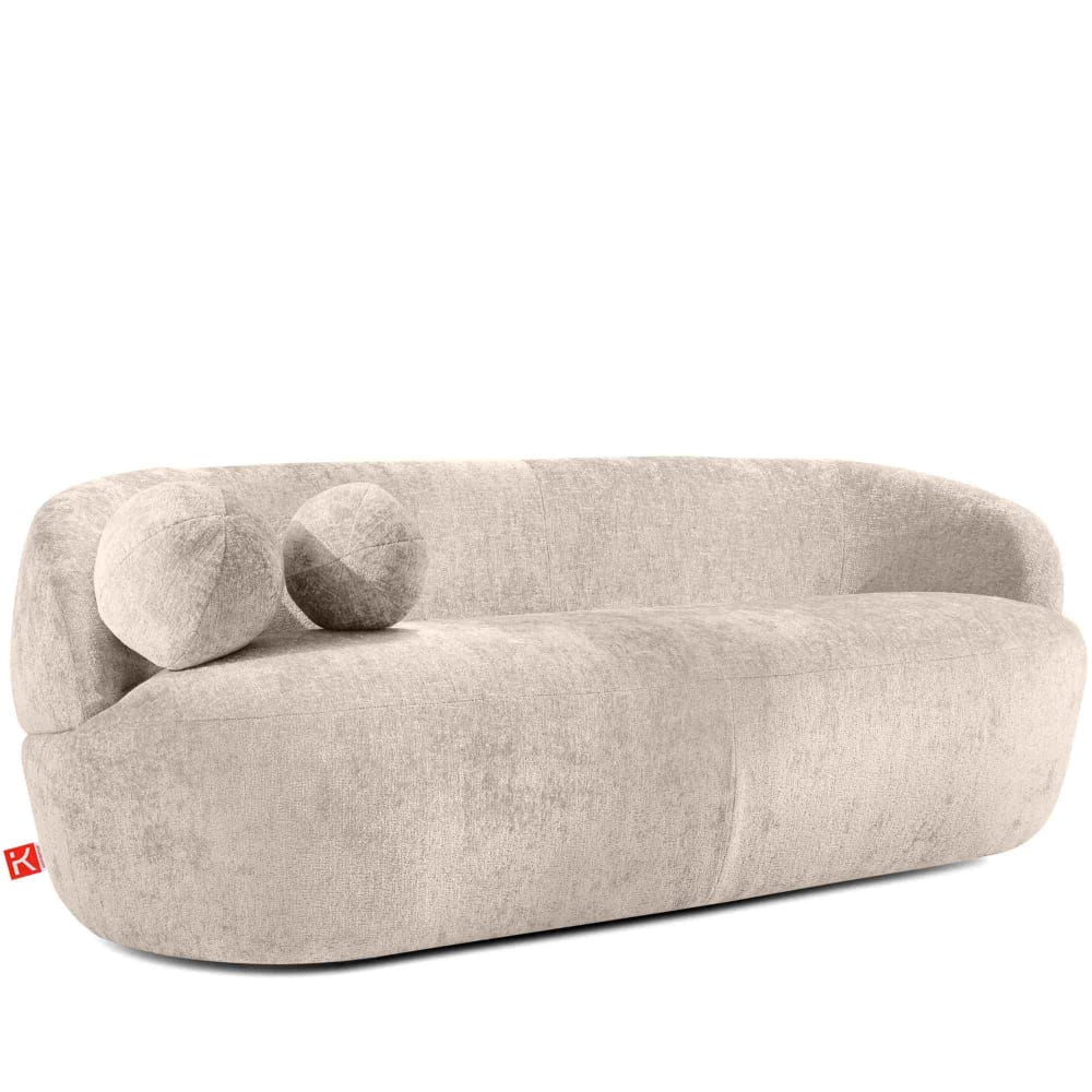 KONSIMO Abgerundetes Chenille Sofa style modern Beige Stoff