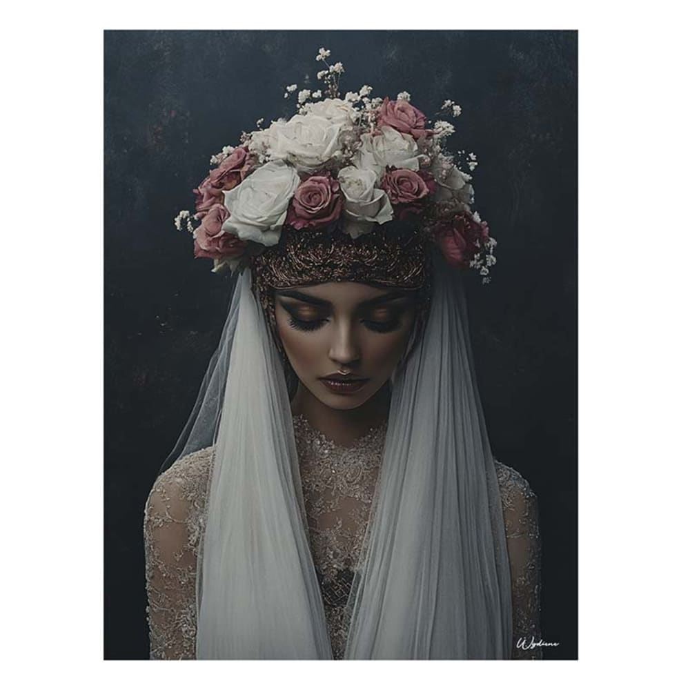 cuadro mujer con flores en pvc multicolor 30x40 cm