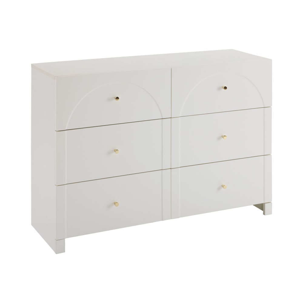 Flieks Kommode 6 Schubladen Sideboard Wohnzimmer Schlafzimmer Weiß style modern Weiß Spanplatte