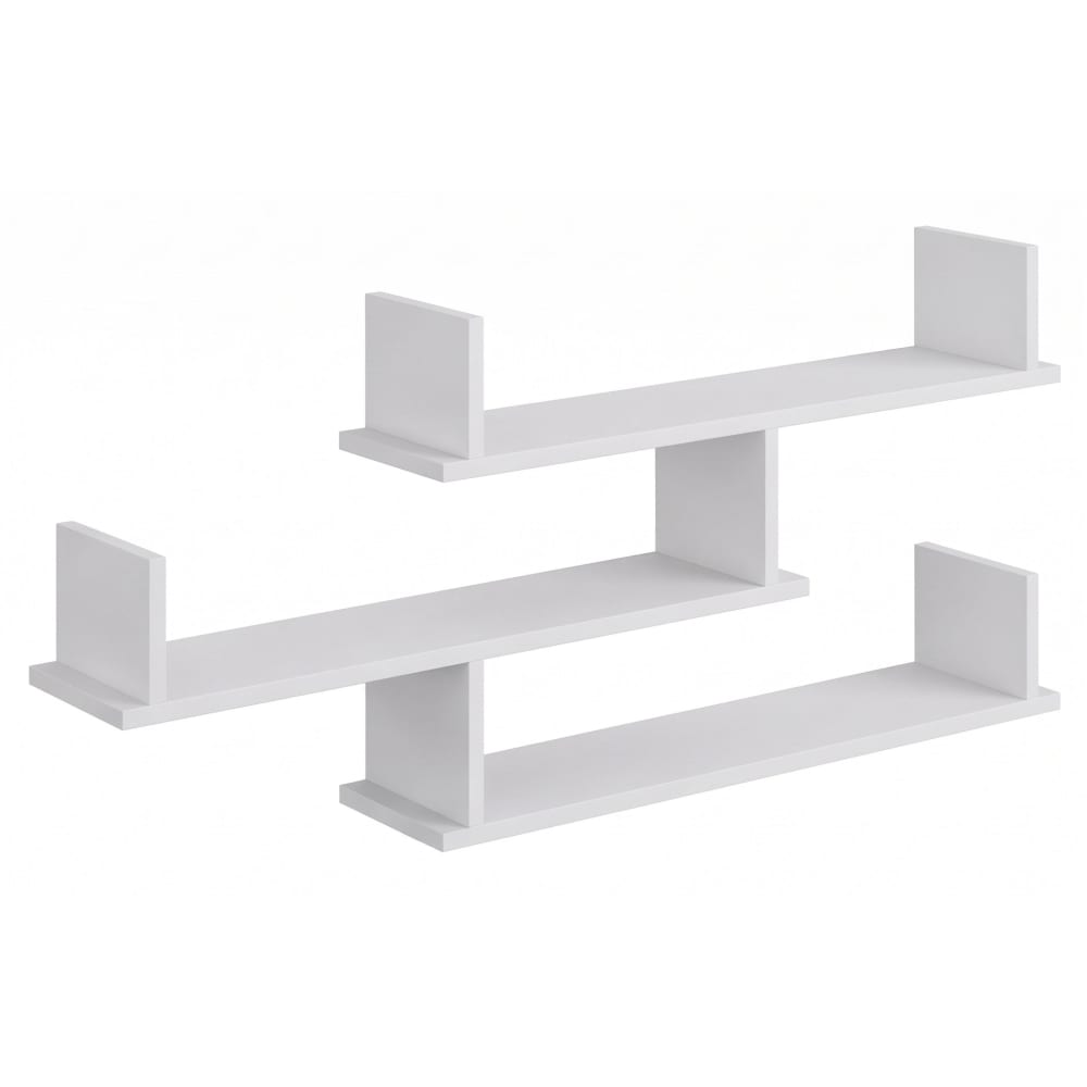 Étagère à trois niveaux 119 cm, blanc