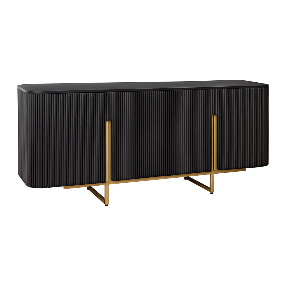 Buffet en bois de manguier noir et pieds en fer doré 160x75x40cm Buffet en bois de manguier noir et pieds en fer doré 160x75x40cm