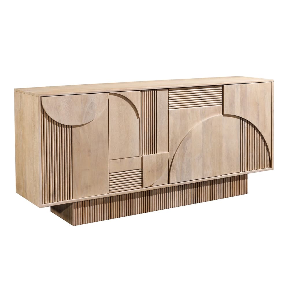 Buffet en bois massif de manguier clair 170x80x38cm Buffet en bois massif de manguier clair 170x80x38cm