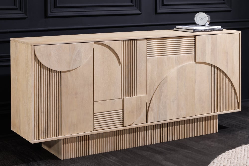 Buffet en bois massif de manguier clair 170x80x38cm