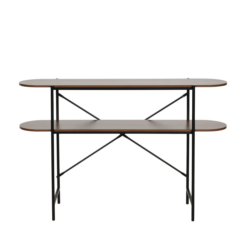 Console en bois et métal l120cm - bois foncé