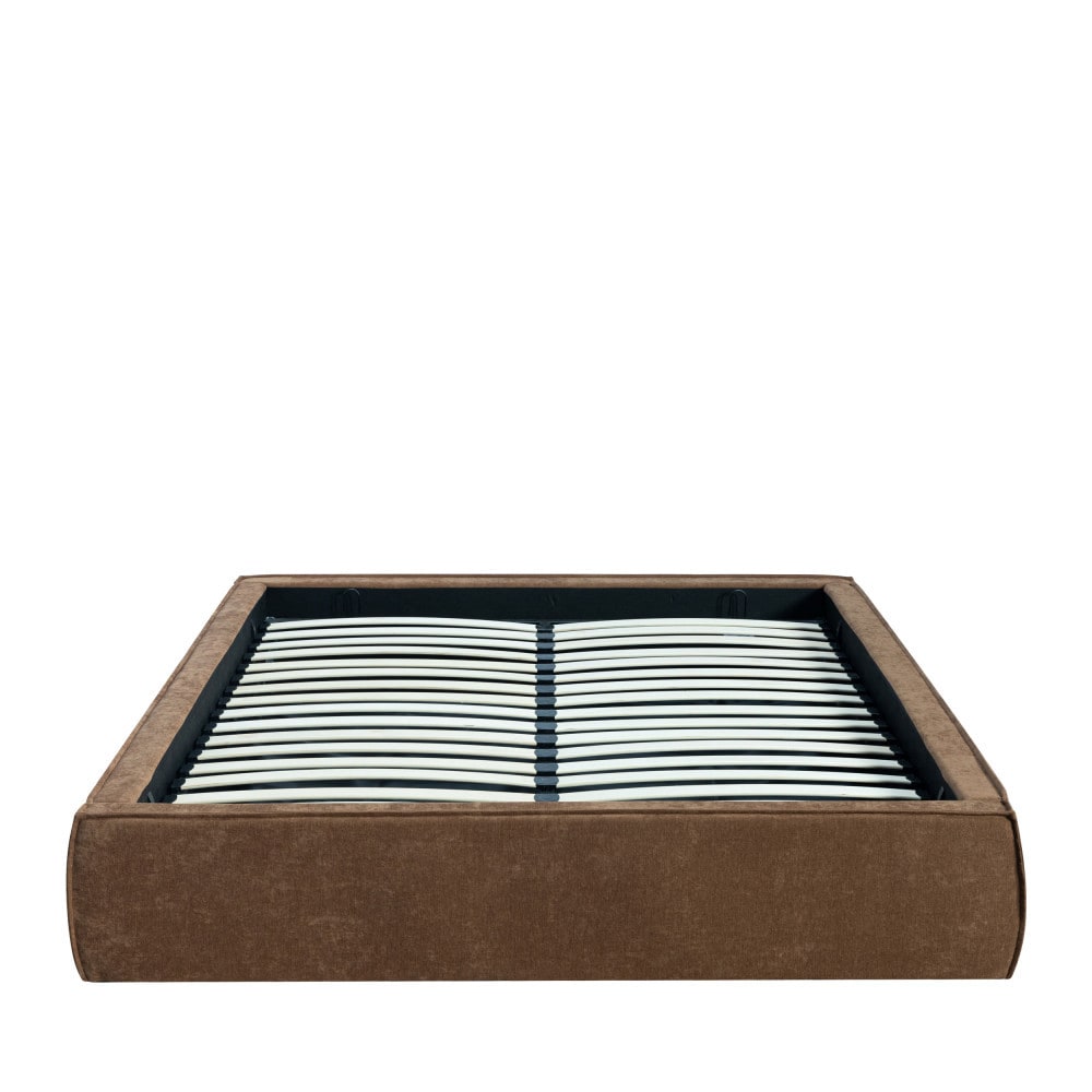 Lit coffre en tissu 140x190cm - marron Lit coffre en tissu 140x190cm - marron
