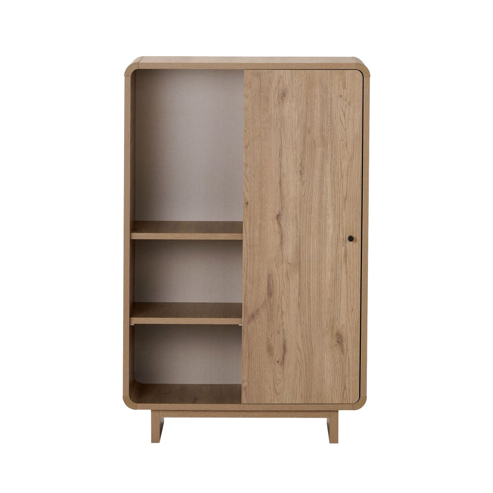 Buffet haut 1 porte aux bords arrondis en bois h110cm - bois clair Buffet haut 1 porte aux bords arrondis en bois h110cm - bois clair