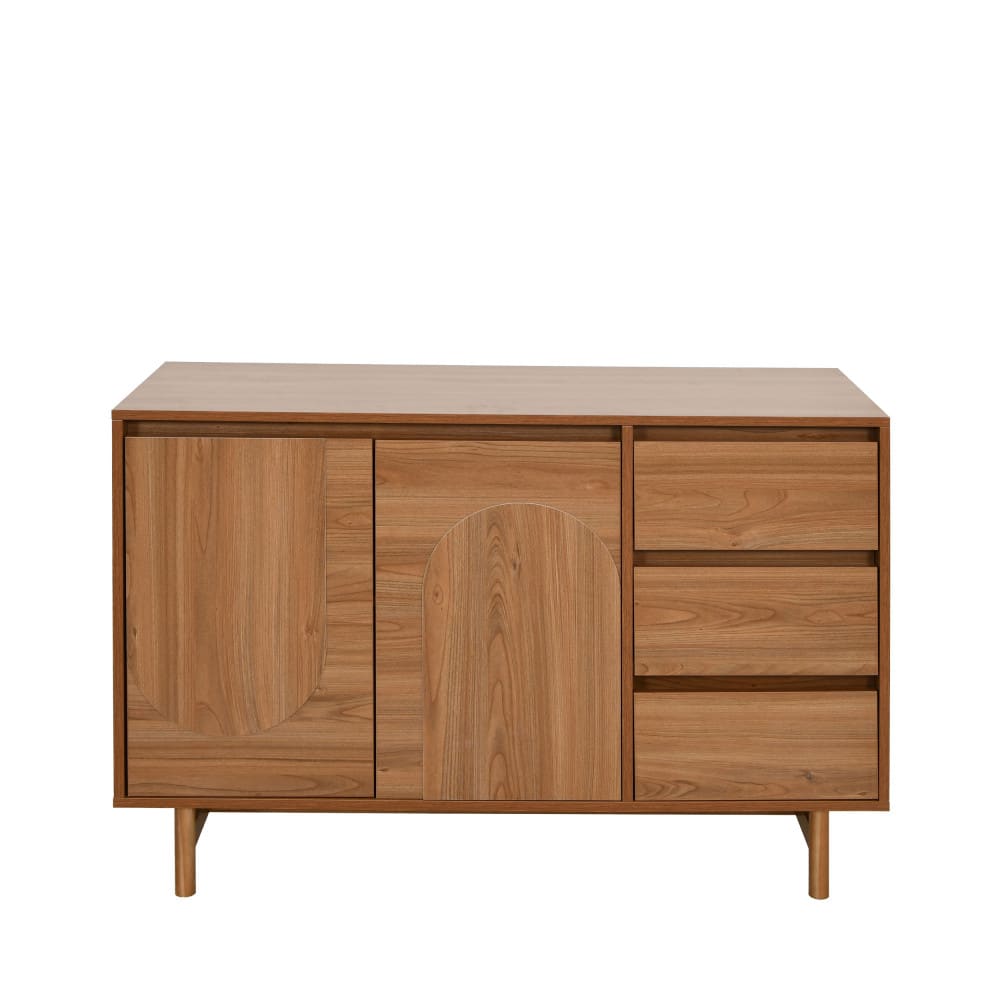Buffet 2 portes 3 tiroirs en bois l110cm - bois foncé