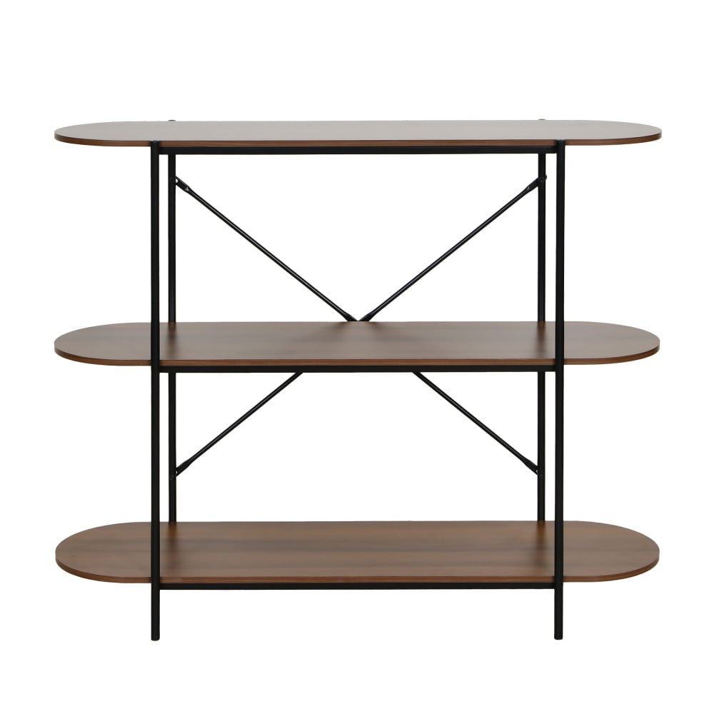 Etagère en bois et métal l115cm - bois foncé
