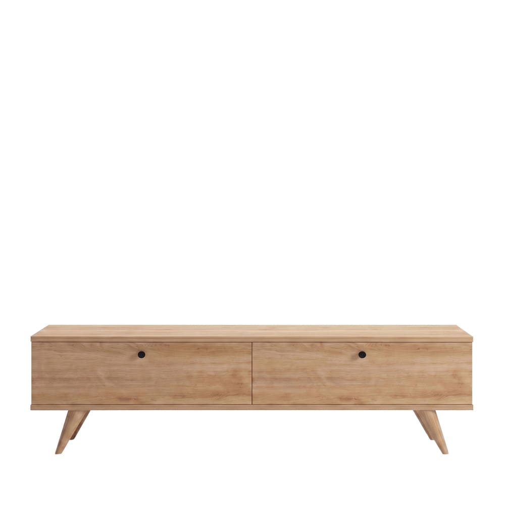 Meuble tv 2 portes en bois l140cm - bois clair Meuble tv 2 portes en bois l140cm - bois clair