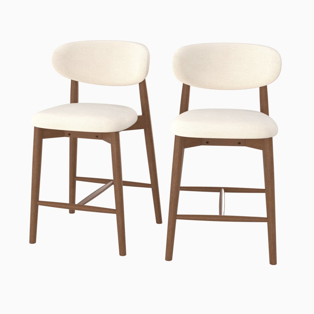 Lot de 2 chaises pour ilot central 64,5 cm en tissu beige