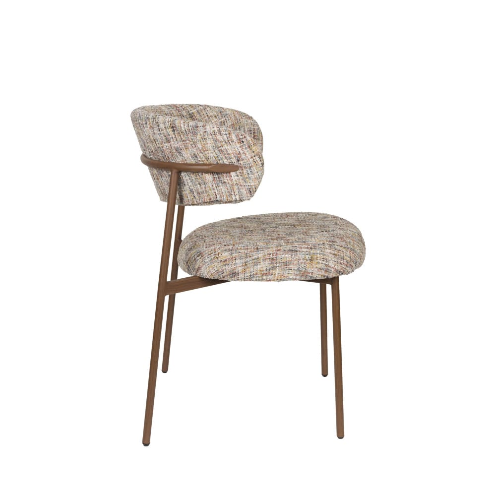 Lot de 2 chaises en tissu et métal - Beige