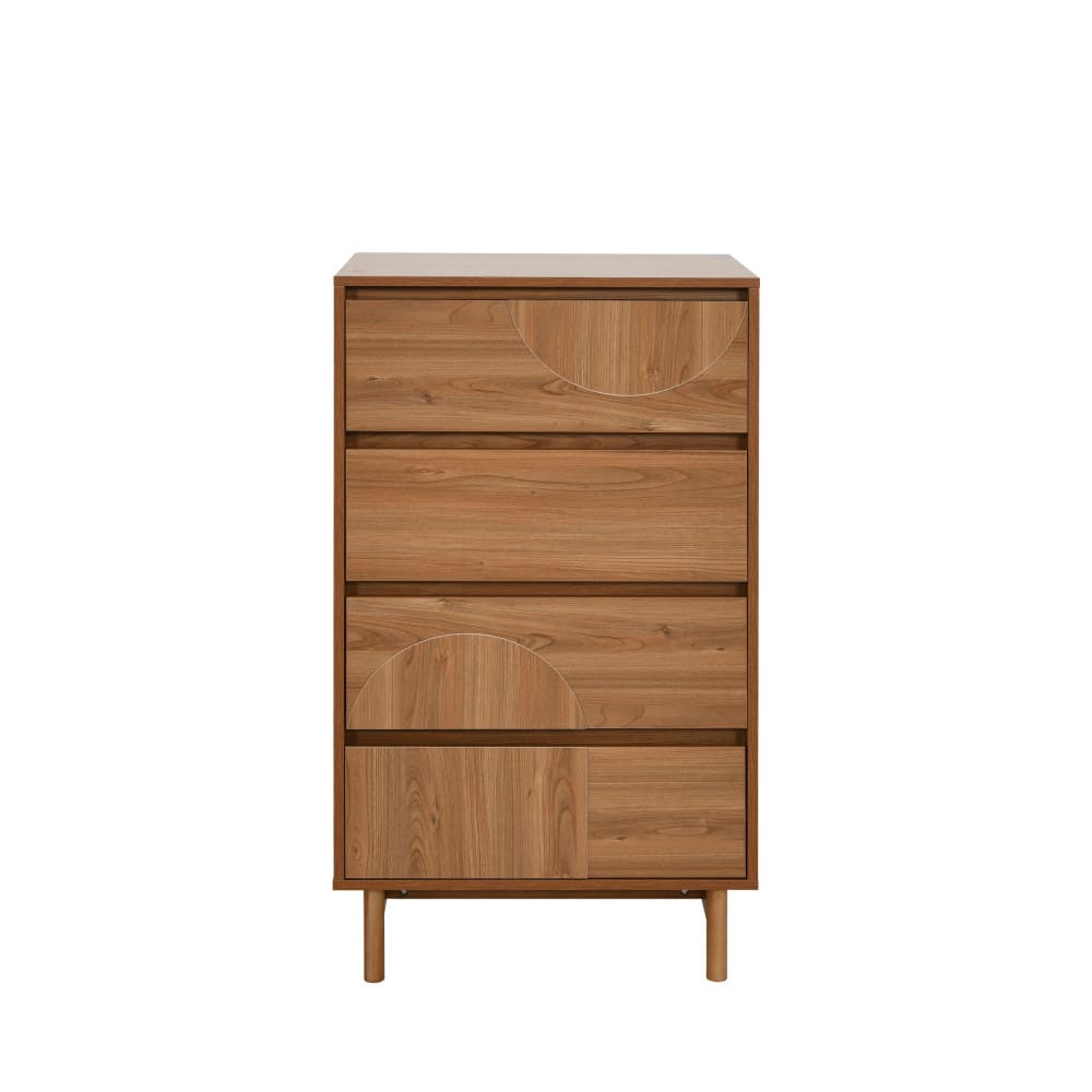 Commode 4 tiroirs en bois l60cm - bois foncé Commode 4 tiroirs en bois l60cm - bois foncé