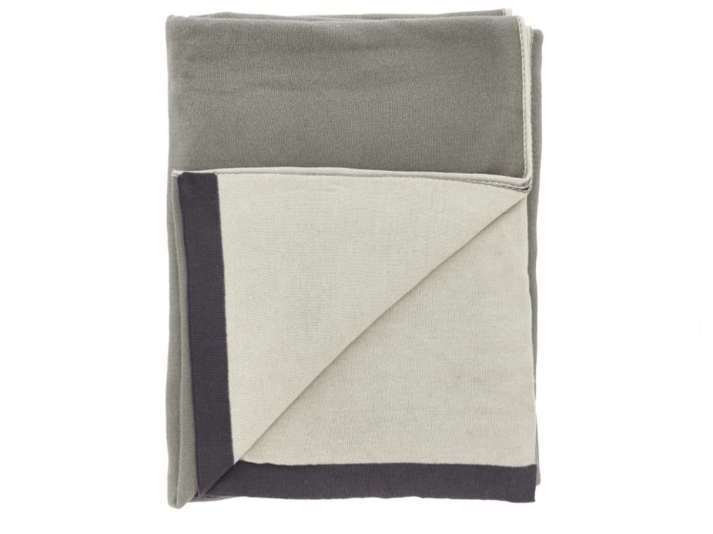 Plaid en coton kaki 170x130cm Plaid en coton kaki 170x130cm