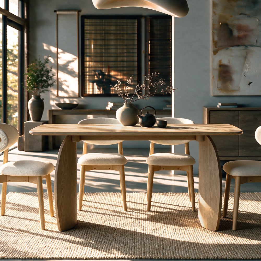 Maison Pavane Rechtecktisch für 6 Personen aus Sperrholz/Furnier, 200 cm style vintage Braun