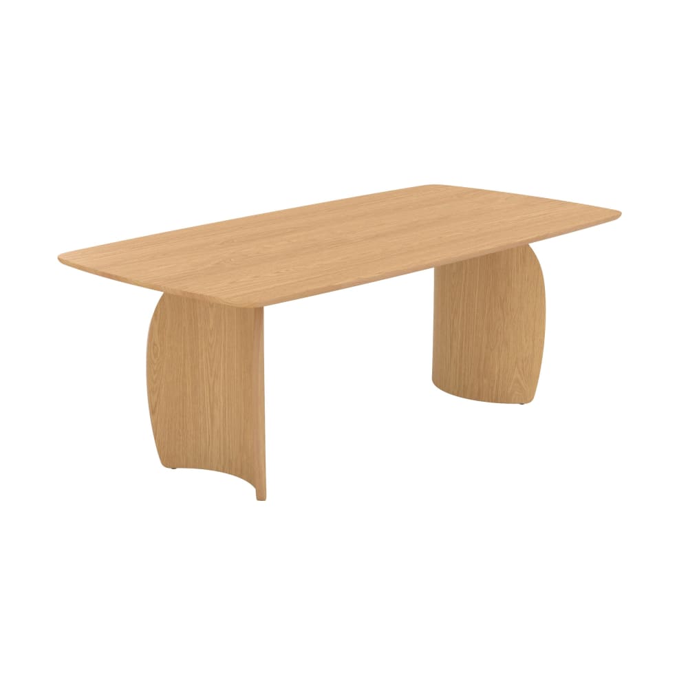 Table rectangulaire 6 places en bois contreplaqué et placage 200 cm