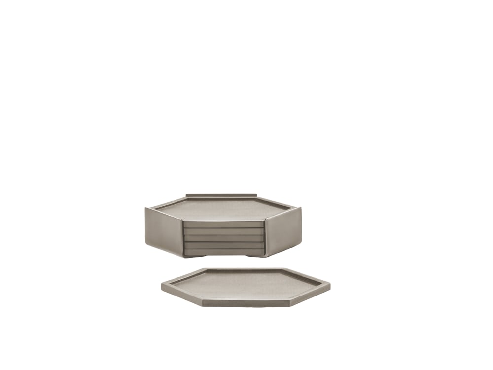 Dessous de verre en silicone taupe