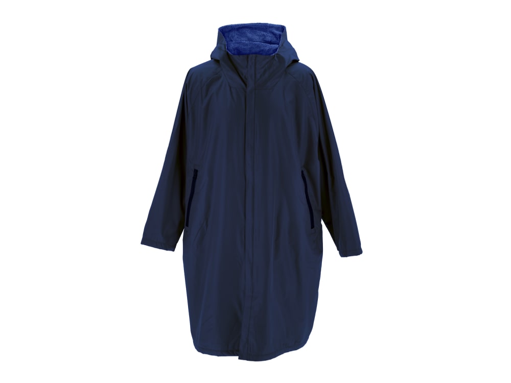 Poncho d’extérieur chaud en polyester bleu marine s/m