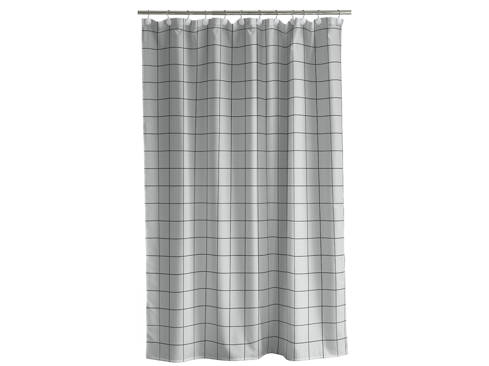 Rideau de douche en polyester gris 180x200cm
