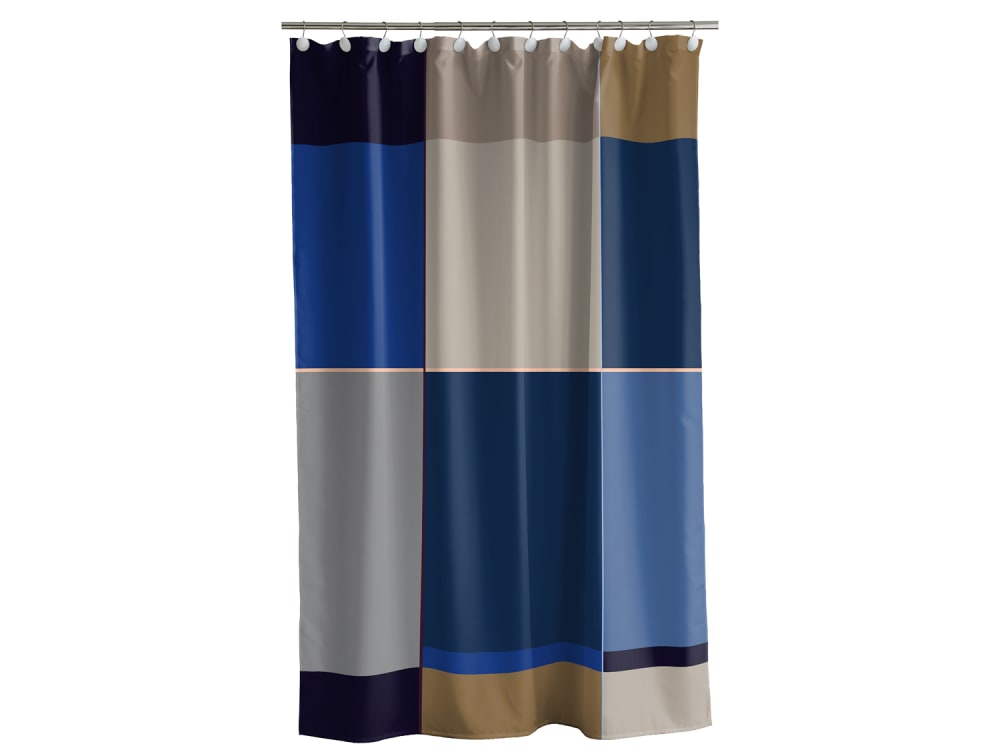 Rideau de douche en polyester bleu 200x180cm