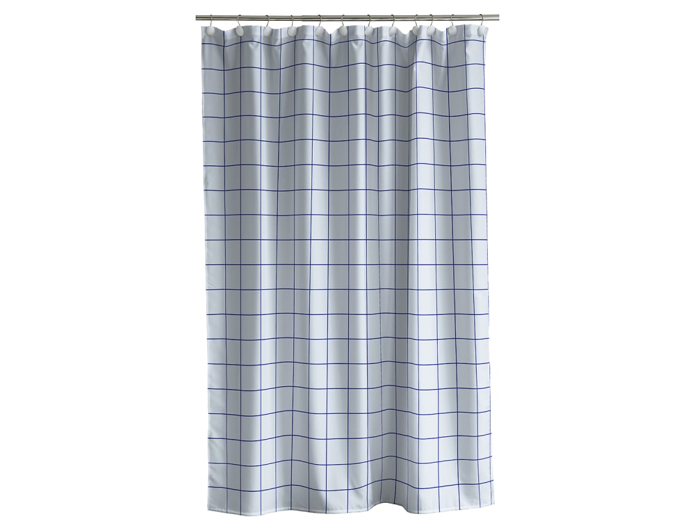 Rideau de douche en polyester bleu lin 180x200cm