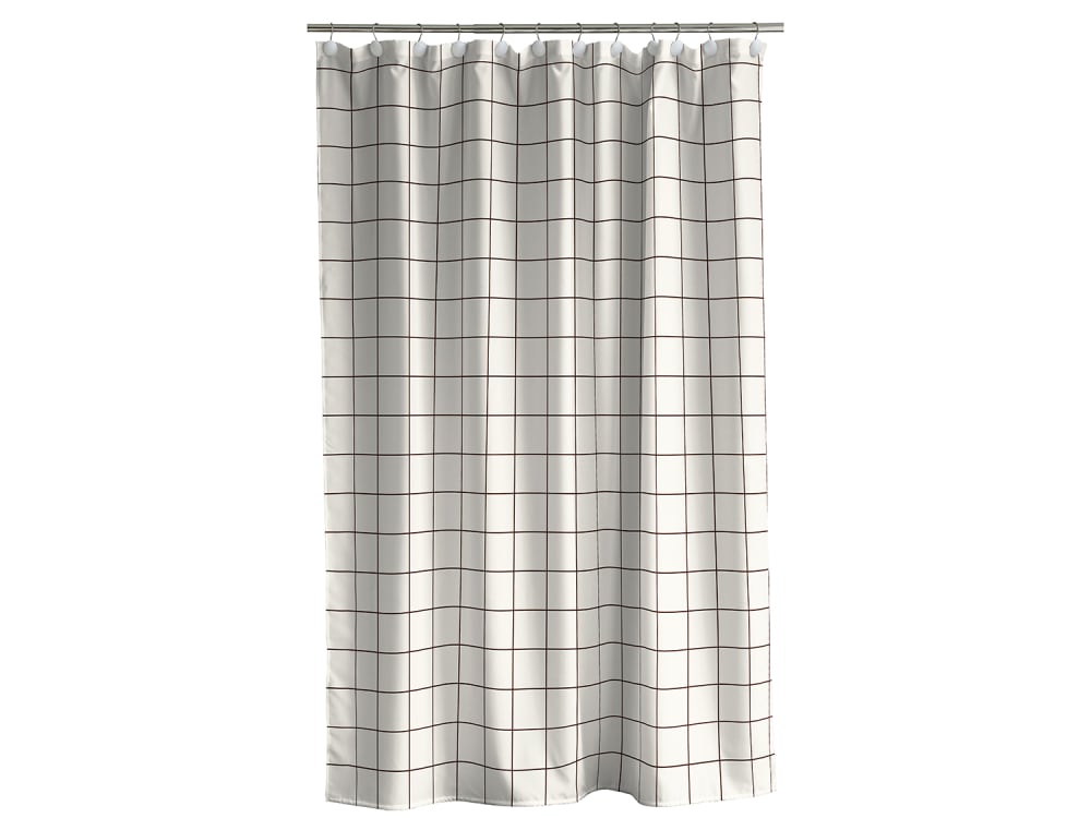 Rideau de douche en polyester blanc cassé 180x200cm