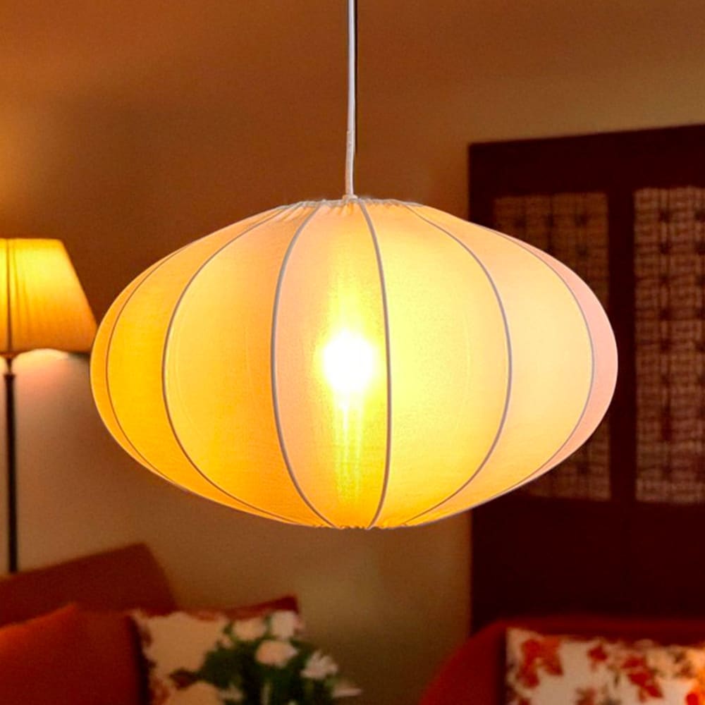 Suspension en métal et coton blanc 42x42x23cm — vue 3
