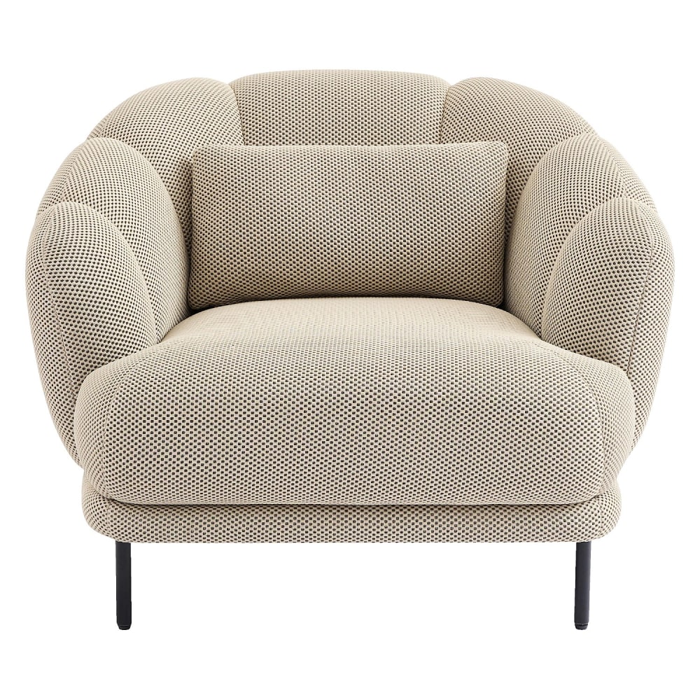 Fauteuil en tissu 3d et métal noir - sable Fauteuil en tissu 3d et métal noir - sable